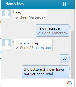 read receipts in the chat window, checkmark only shows up when the msg has been read